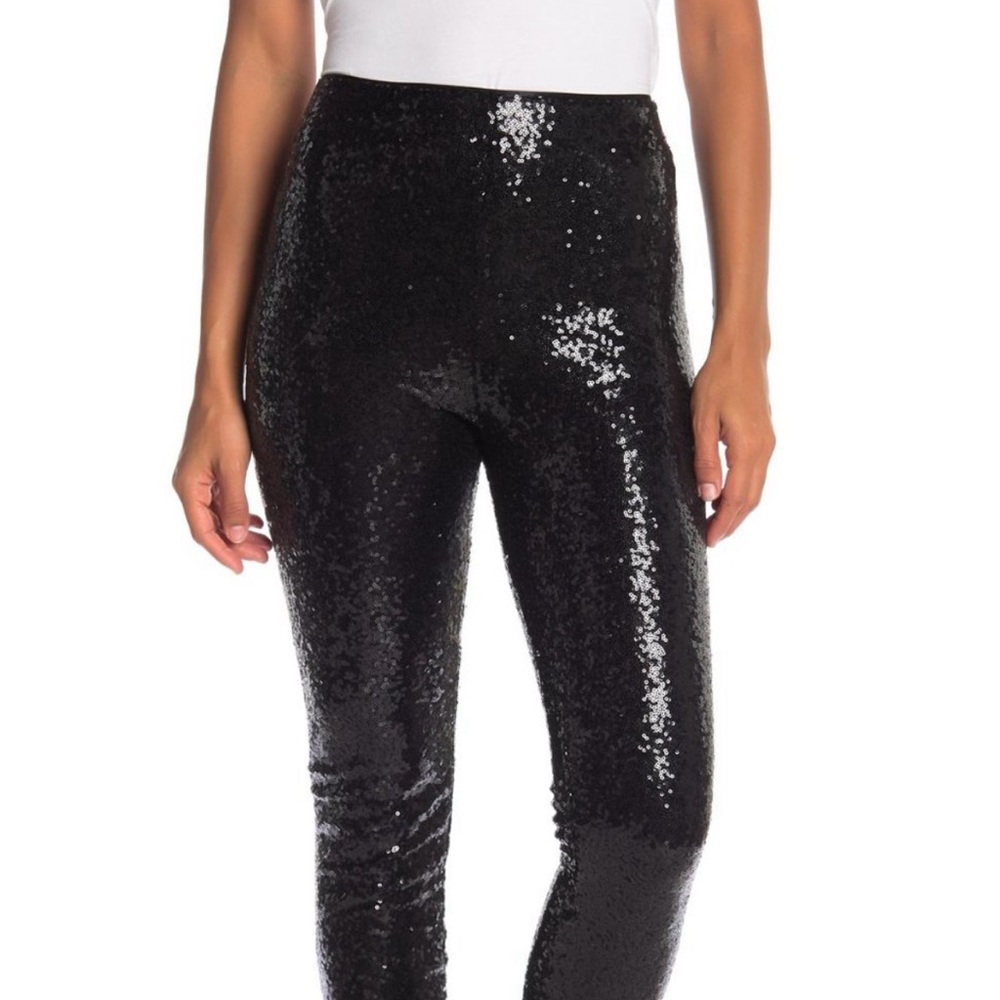 WAYF | High Waist Black Sequins Leggings